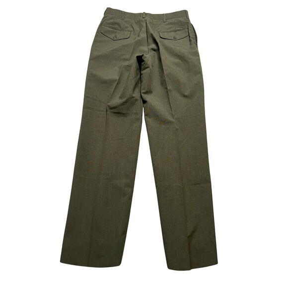 Vintage Military Dress Trousers Olive Green Straight Ideal Zipper KL Sayles 30 - Picture 1 of 14